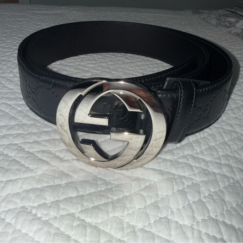 Gucci Monogram Belt with Interlocking G Buckle | 100% Authentic Sz 105 - Picture 3 of 6